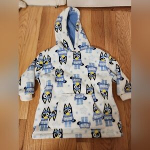 Bluey Kids Hoodie - White and Blue with Fun Character Print
